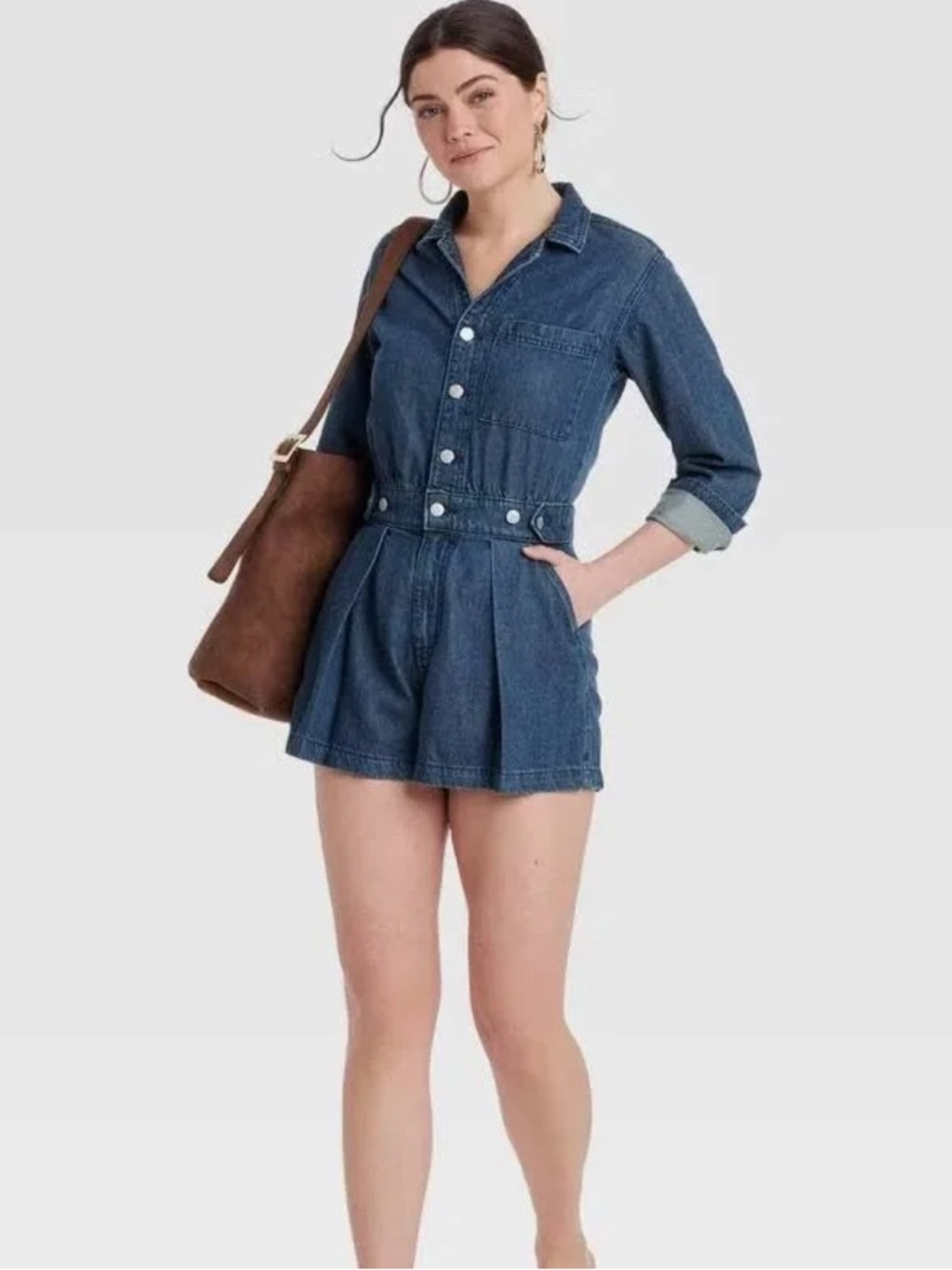Universal Thread Dark Blue Denim Short Romper